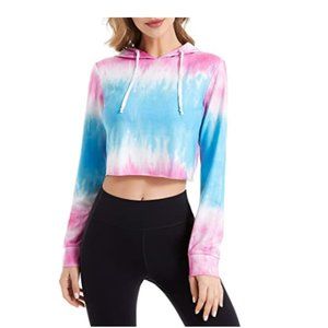 Women's Long Sleeve Cropped Hoodie Casual Pullover